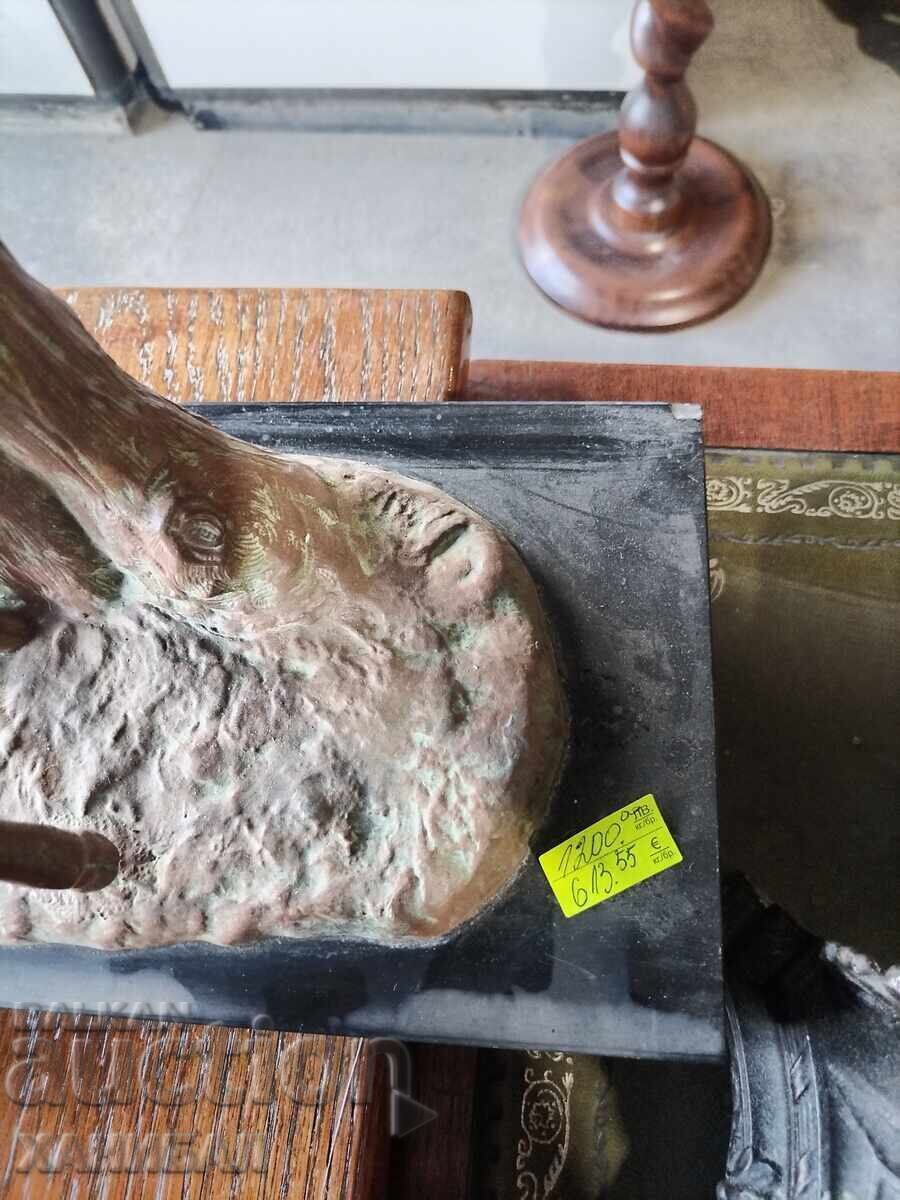 Auction  LARGE FIGURE OF A DEER WITH MARBLE PEDESTAL