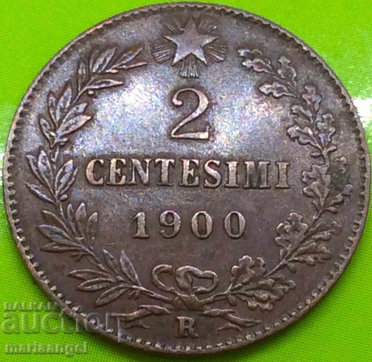 Delivery of 2 Centesimi 1900 Italy Umberto I