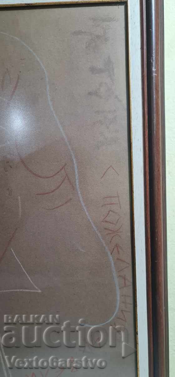 TABLOU-PASTEL pe carton-H.U.D.,,DIMITAR KAZAKOV"-,,NERON" - 6