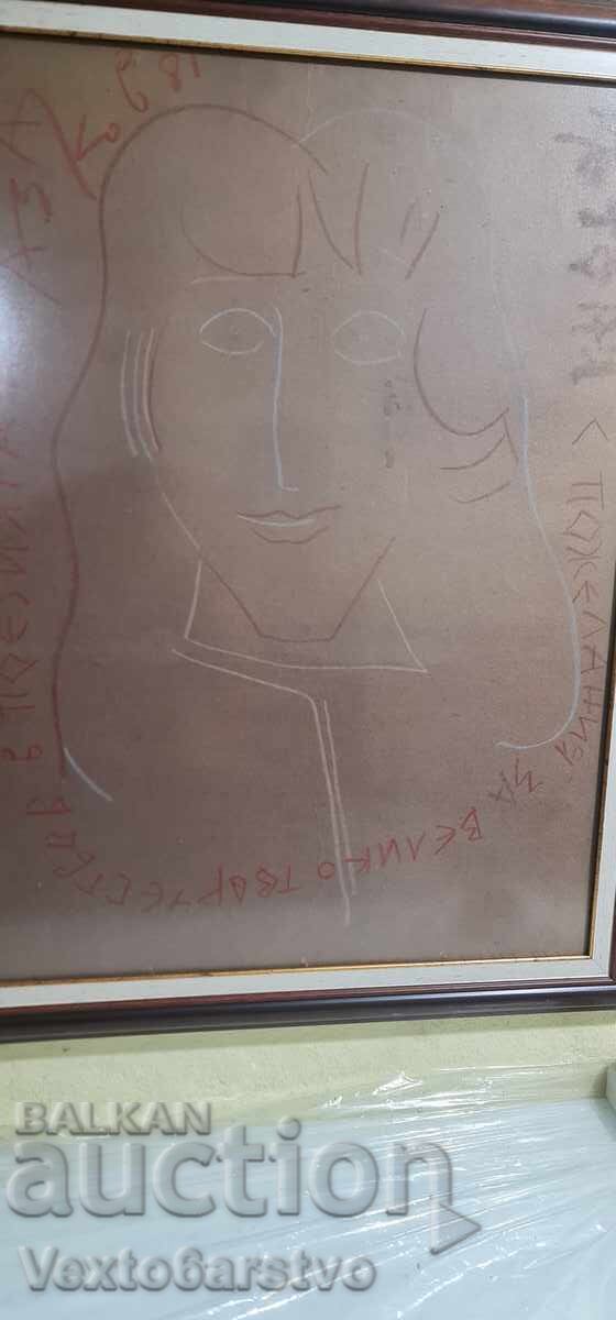 TABLOU-PASTEL pe carton-H.U.D.,,DIMITAR KAZAKOV"-,,NERON" - 7