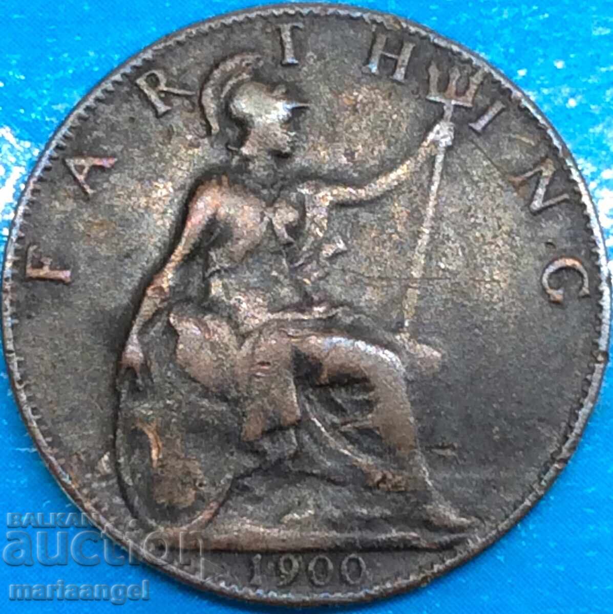 Marea Britanie 1 Farthing 1900 Victoria Bronz - 6