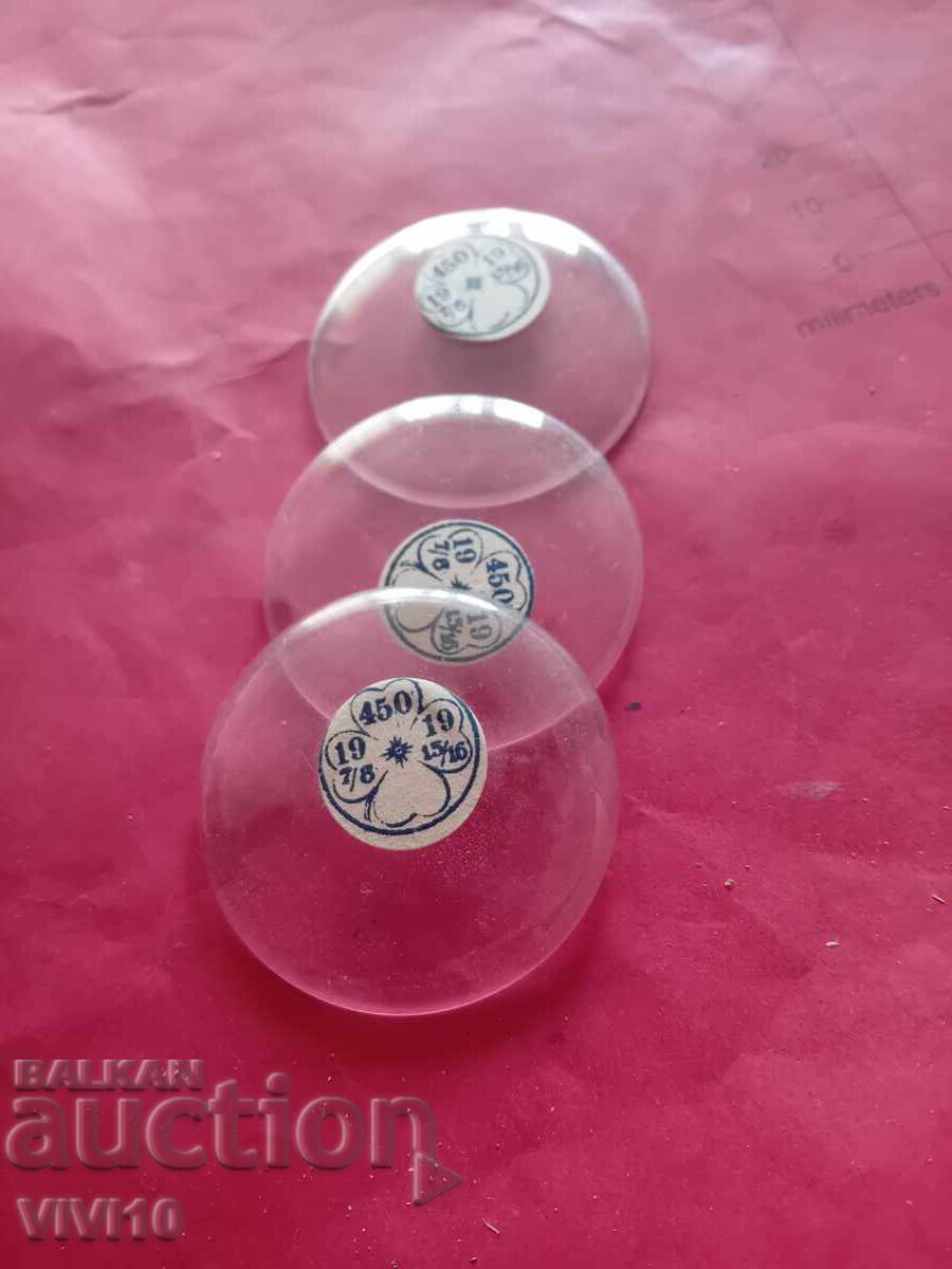 3 pocket watch glasses 450 with price 30.00 BGN | € 15.34