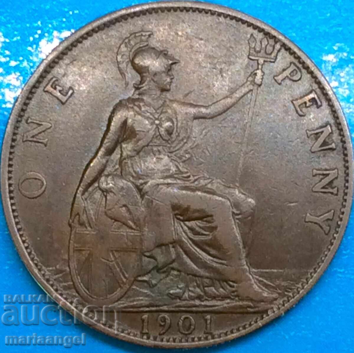 Livrarea Marea Britanie 1 penny 1901 30mm bronz Livrarea Marea Britanie 1 penny 1901 30mm bronz