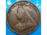 Marea Britanie 1 penny 1901 30mm bronz