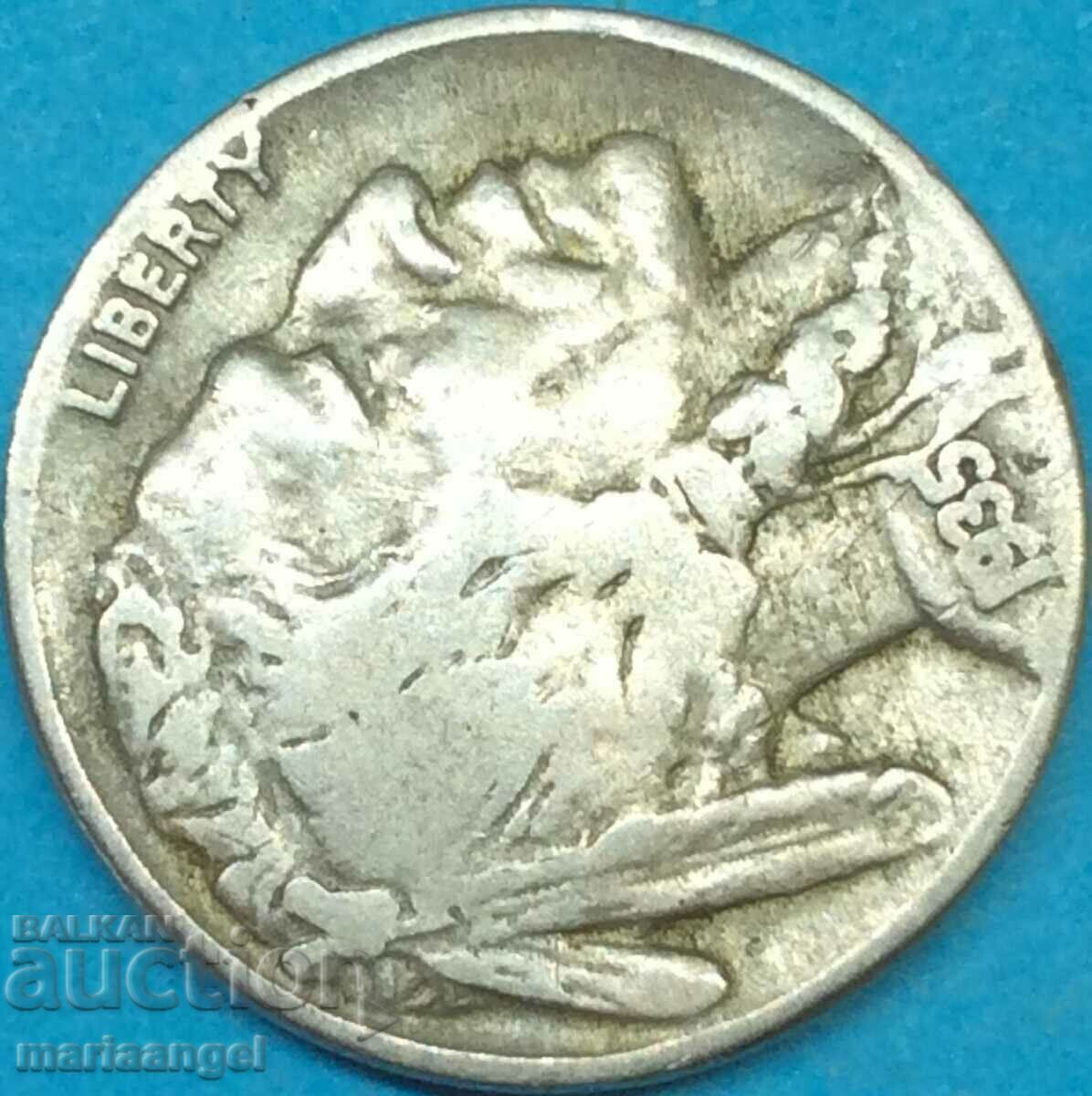 Licitație SUA 5 Cent 1935 „Buffalo” Nichel Licitație SUA 5 Cent 1935 „Buffalo” Nichel