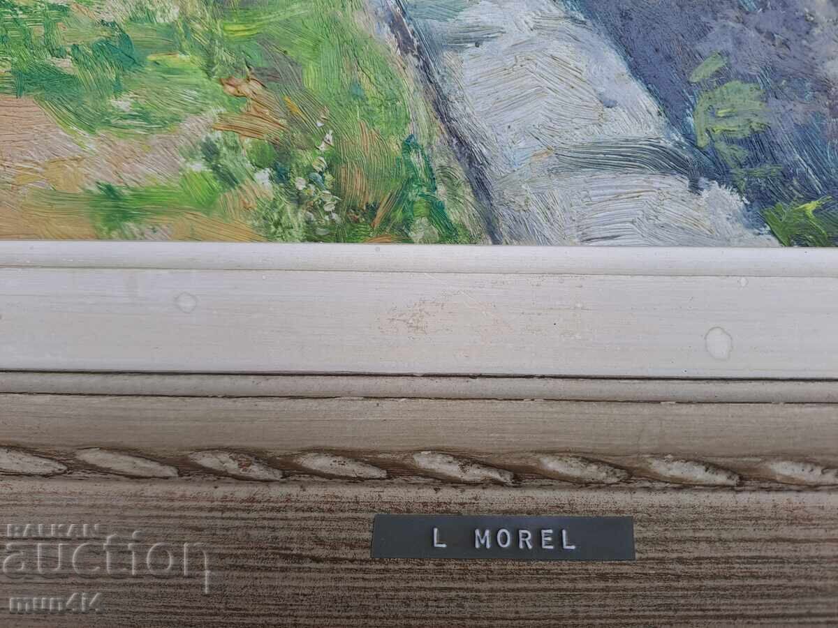 Auction  Painting L. Morel oil phaser frame