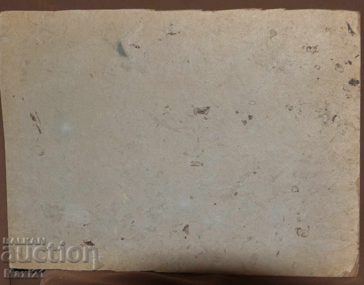 House by the sea, old oil painting - 7