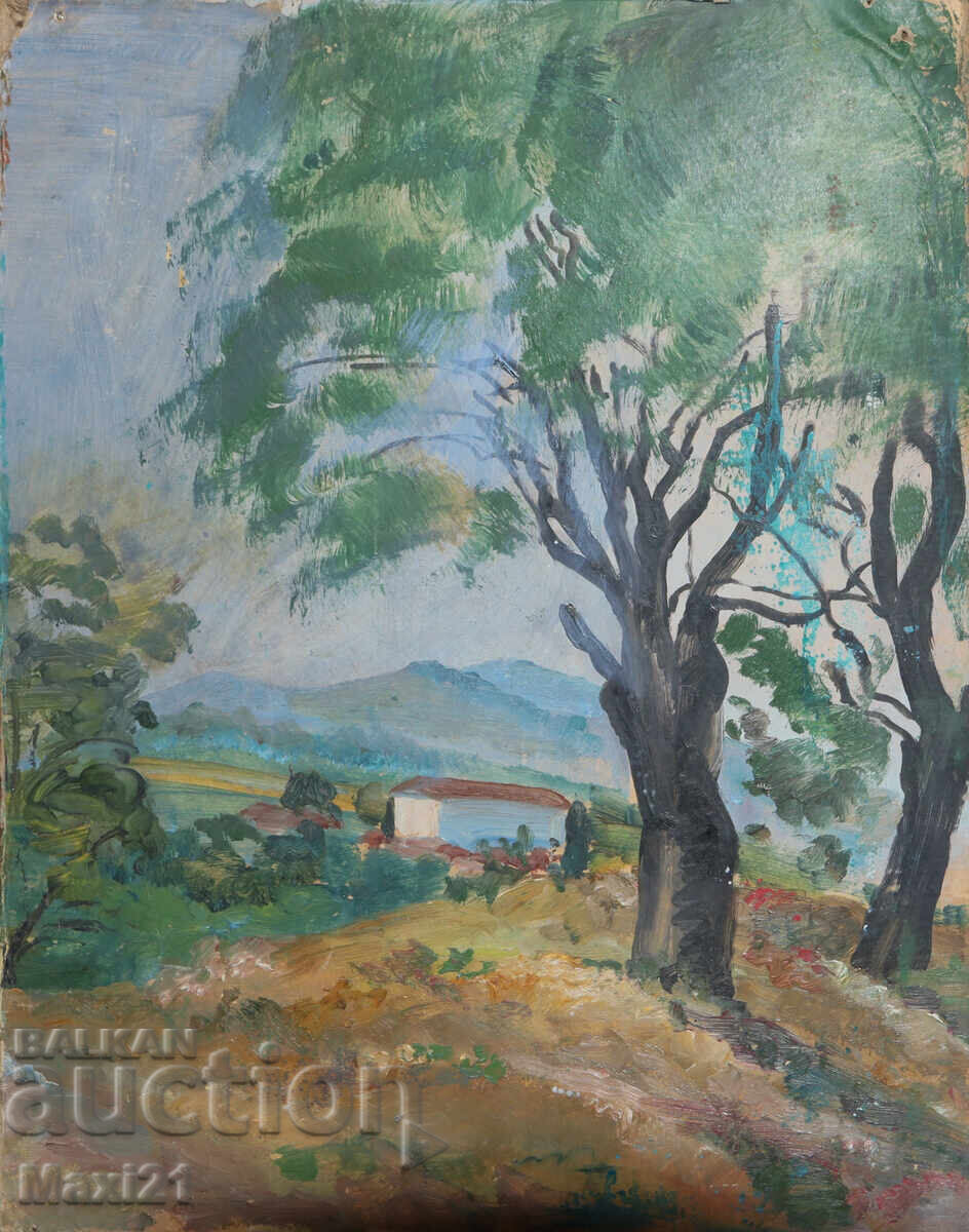 Landscape old oil painting with price 220.00 BGN | € 112.48