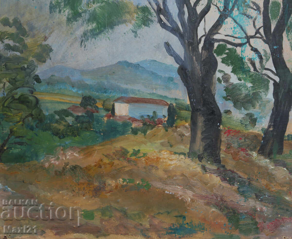 Landscape old oil painting - 5