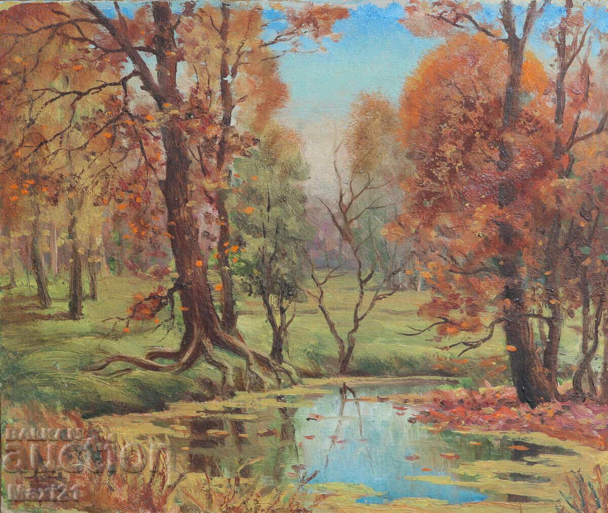 Auction Autumn landscape old painting oil paints Auction Autumn landscape old painting oil paints