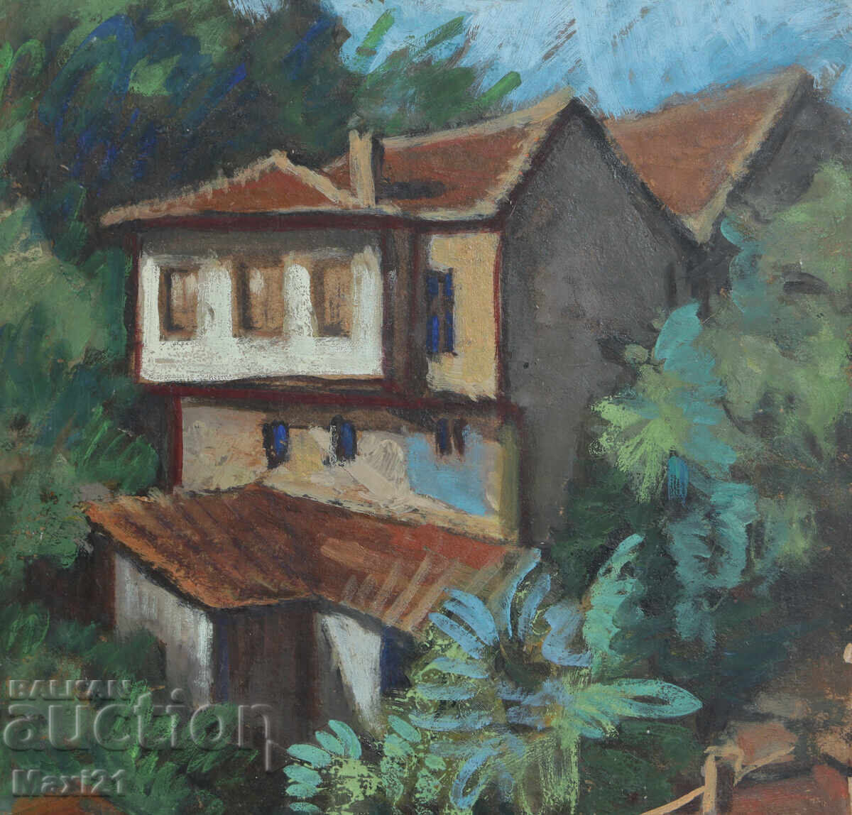 Τοπίο σπίτια παλιά ζωγραφική ελαιογραφία - 5 Τοπίο σπίτια παλιά ζωγραφική ελαιογραφία - 5