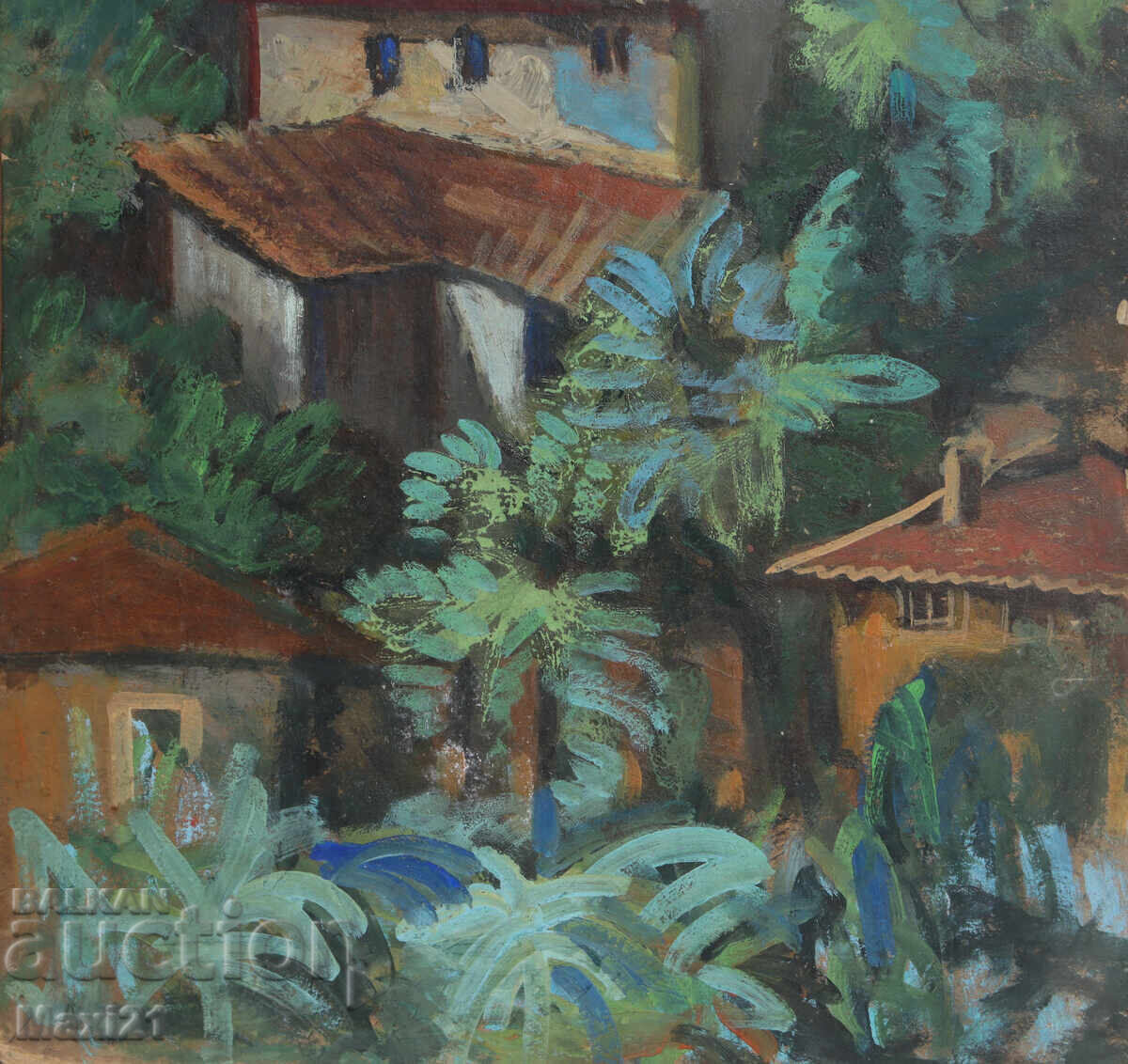 Τοπίο σπίτια παλιά ζωγραφική ελαιογραφία - 6 Τοπίο σπίτια παλιά ζωγραφική ελαιογραφία - 6