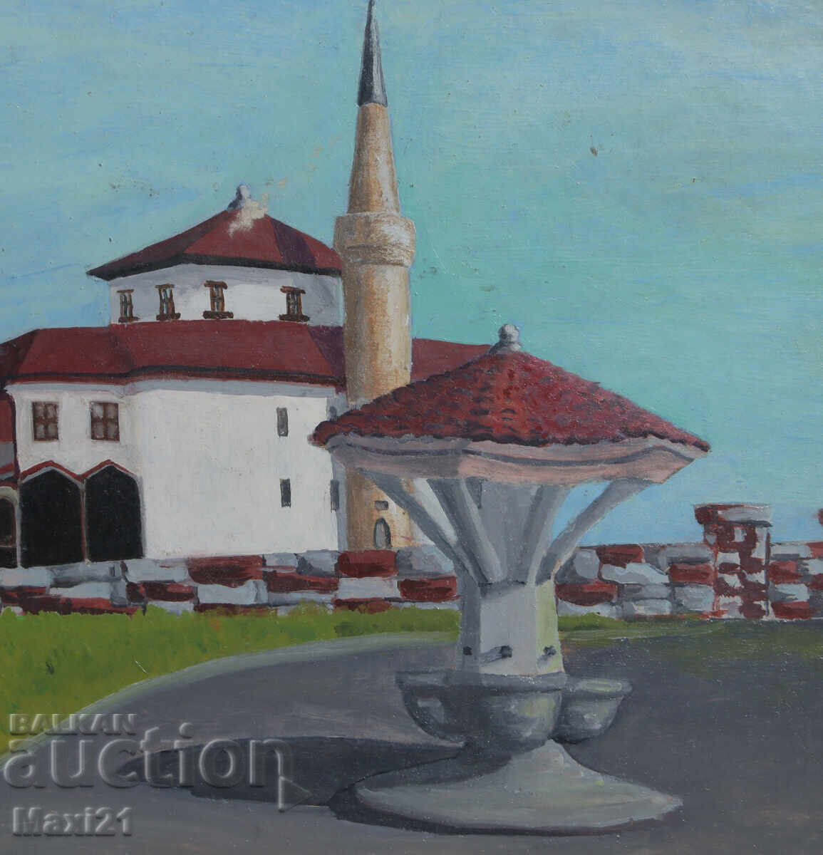 Cityscape mosque old painting oil paints - 5