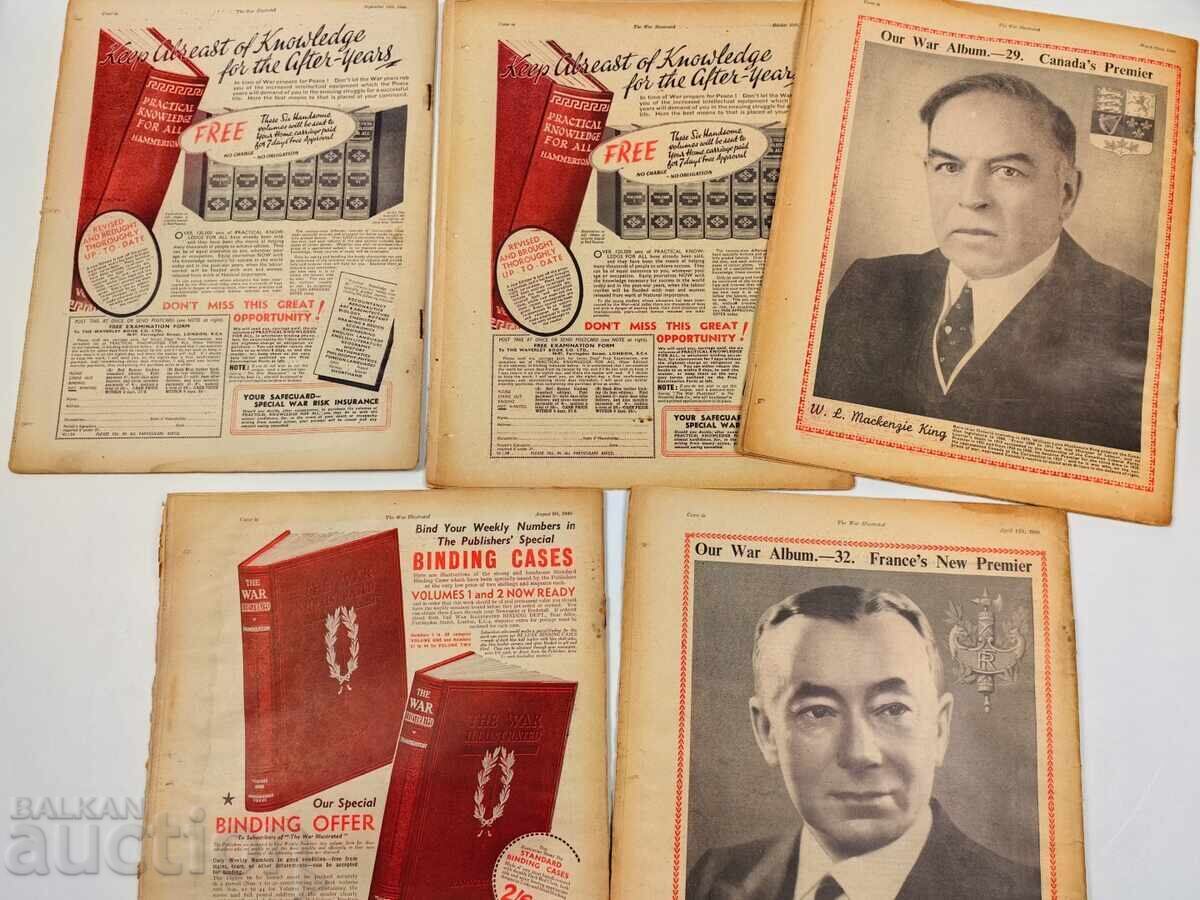 1940 ΛΟΤ 5 ΑΓΓΛΙΚΕΣ ΕΦΗΜΕΡΙΔΕΣ ΔΕΥΤΕΡΟΥ ΠΑΓΚΟΣΜΙΟΥ ΠΟΛΕΜΟΥ ΔΠΠ με τιμή 35.00 BGN | € 17.90