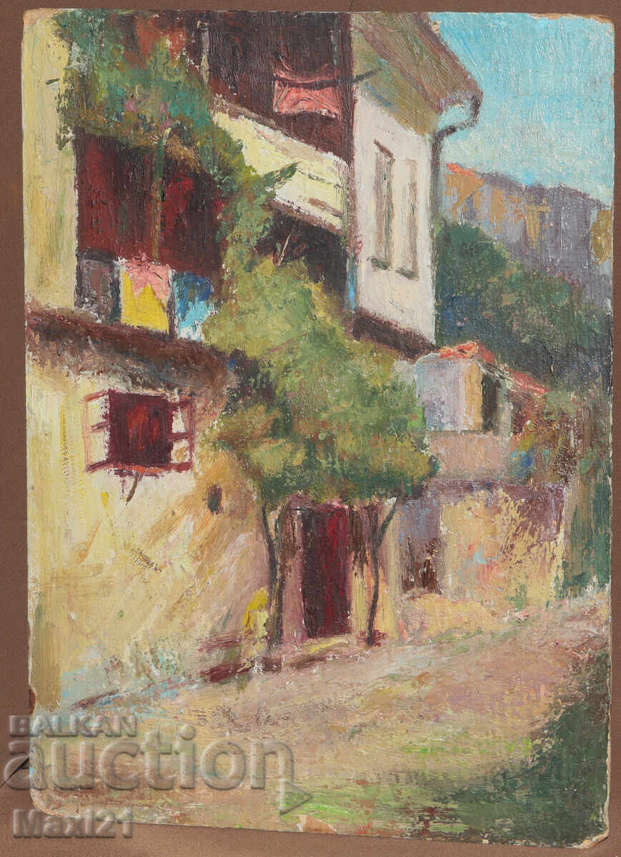 Landscape village house old painting oil paints with price 220.00 BGN | € 112.48