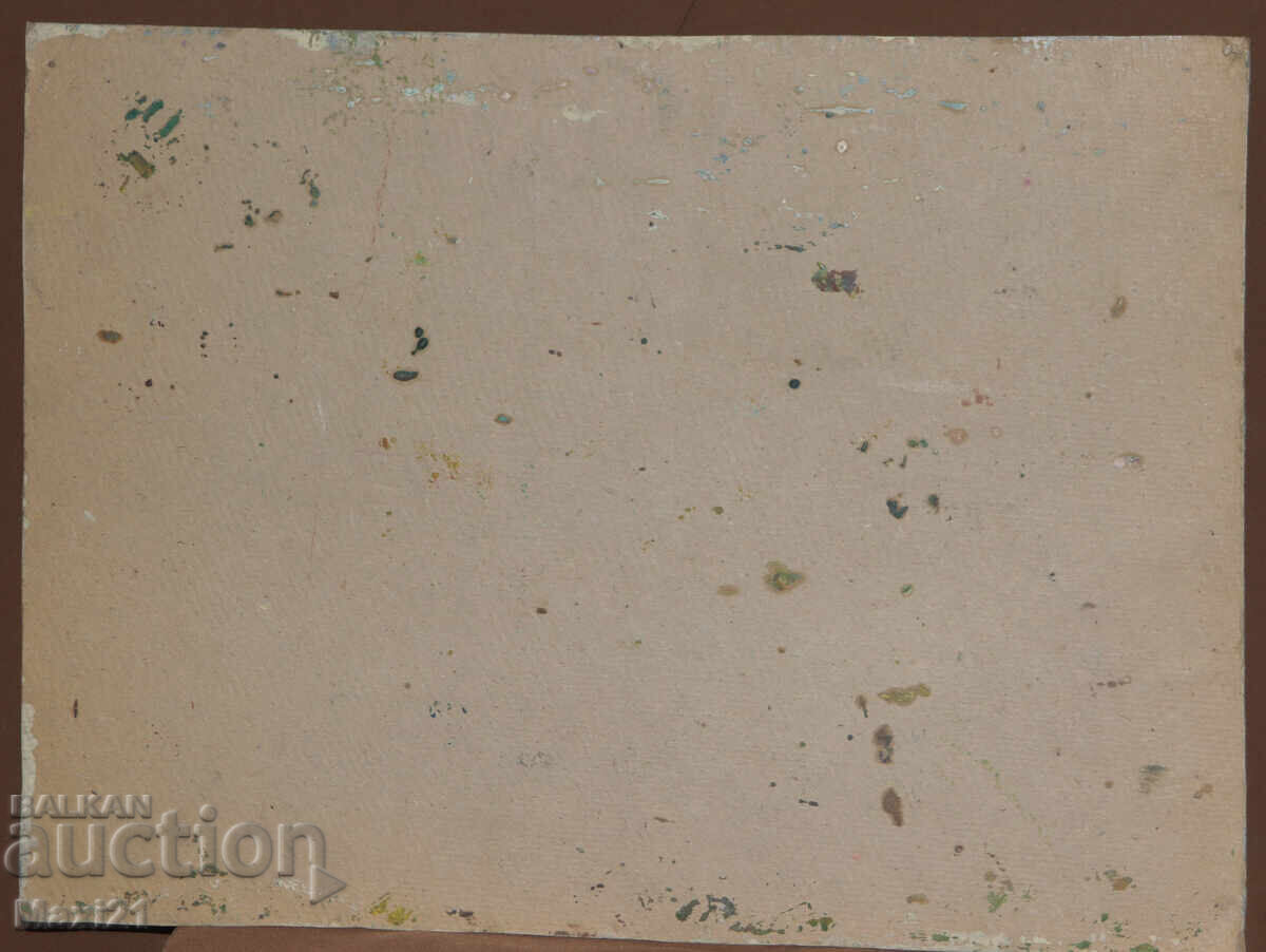 Индустриален пейзаж стара картина маслени бои - 6