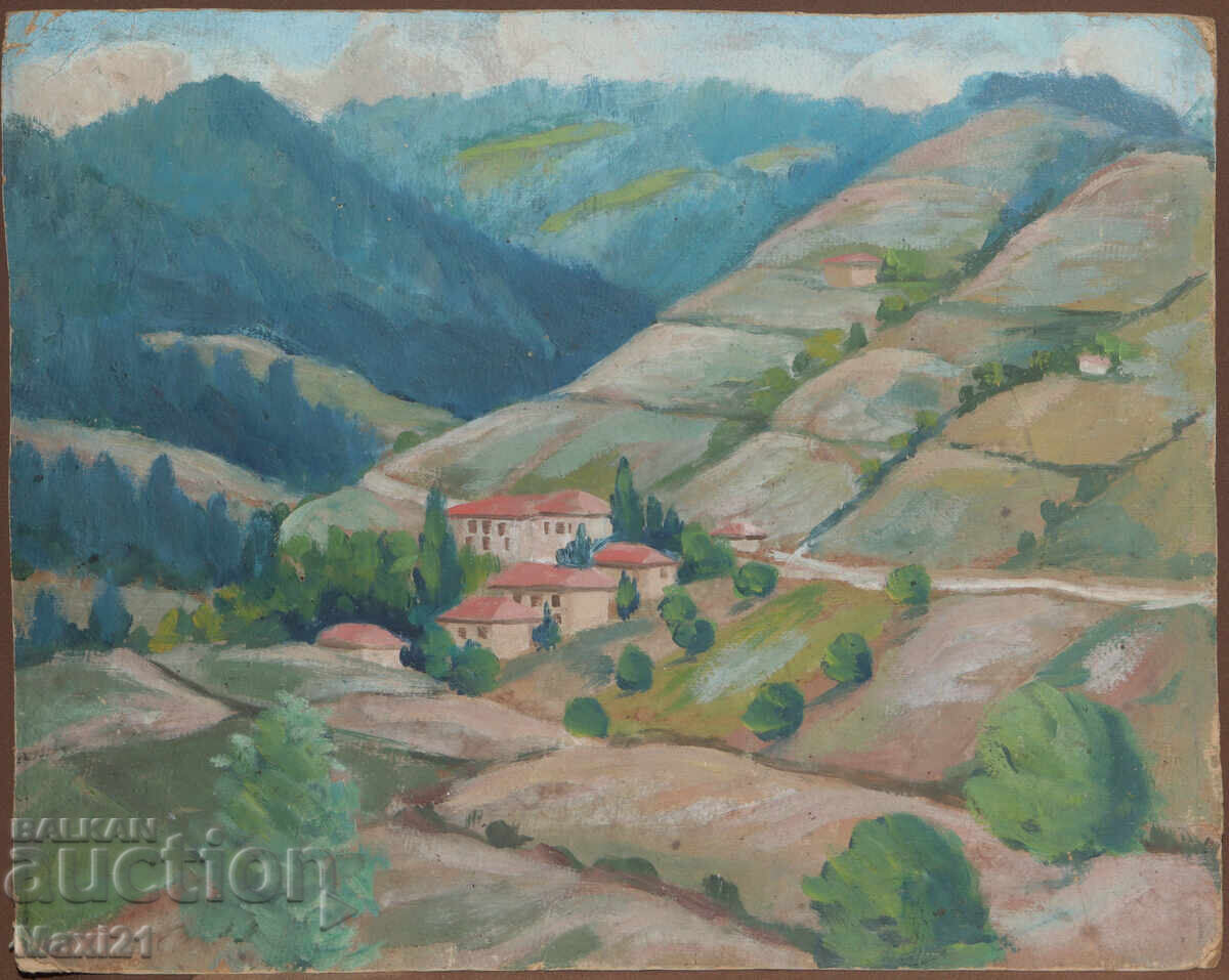 Ορεινό τοπίο παλιά ελαιογραφία με τιμή 250.00 BGN | € 127.82