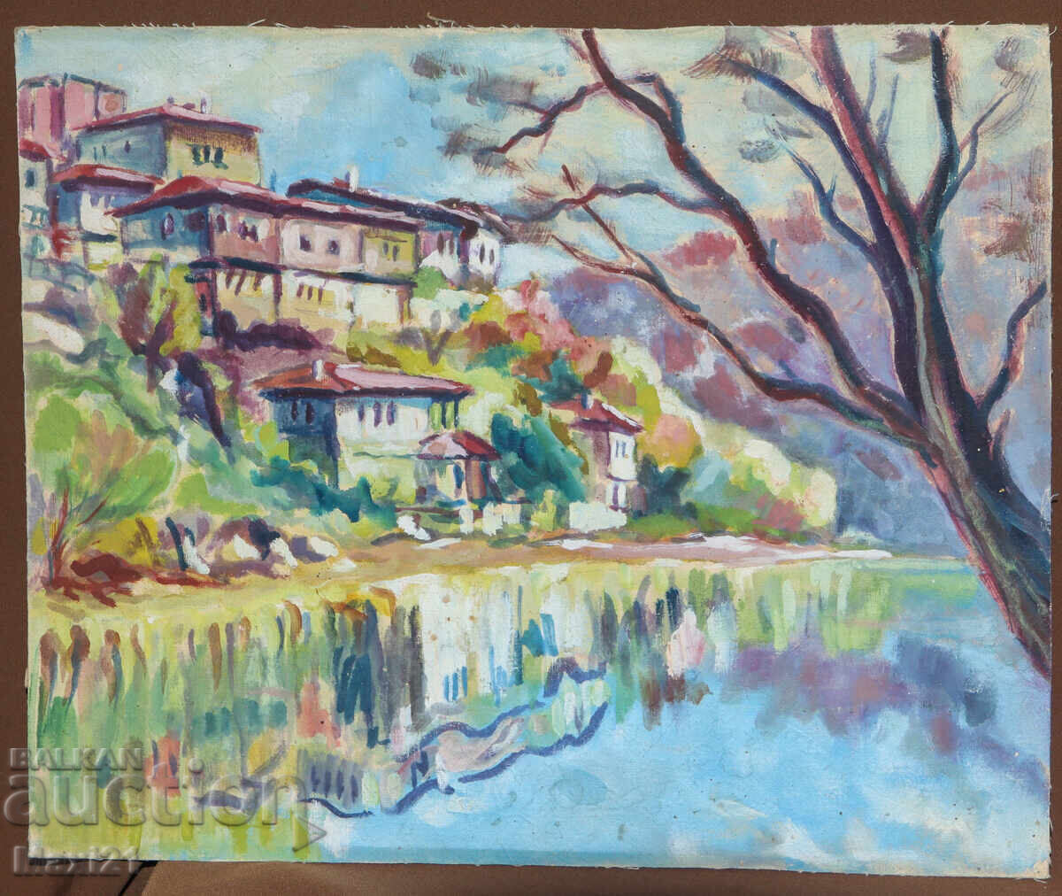 Beautiful urban landscape old painting oil paints with price 250.00 BGN | € 127.82