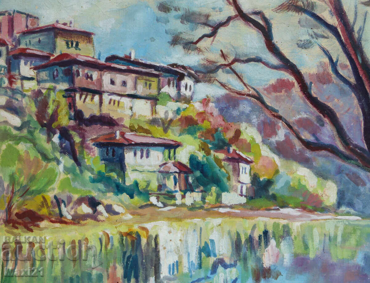 Delivery of Beautiful urban landscape old painting oil paints