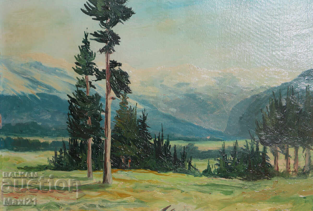 Δημοπρασία Τοπίο φύσης παλιά ελαιογραφία