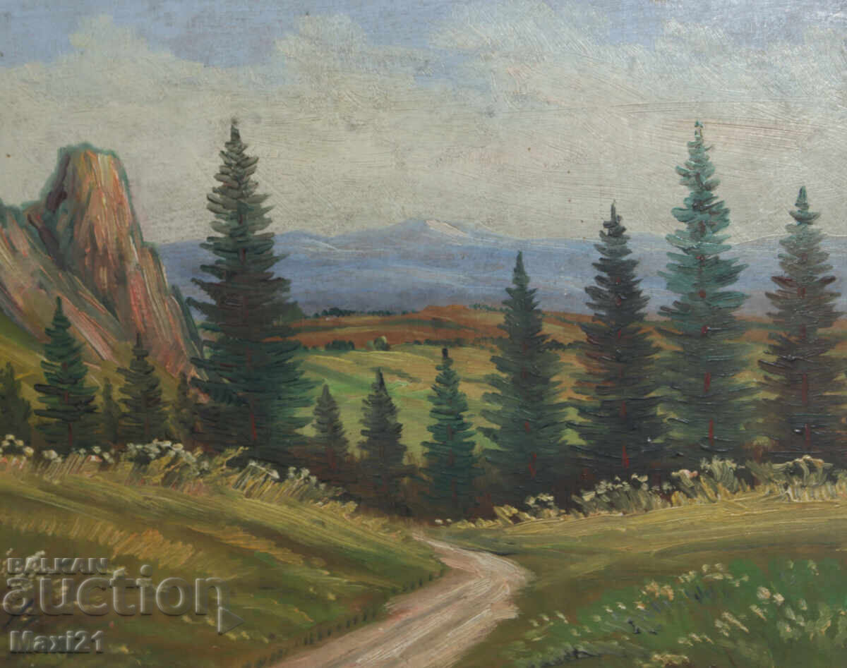 Landscape mountain path old painting oil paints - 6 Landscape mountain path old painting oil paints - 6