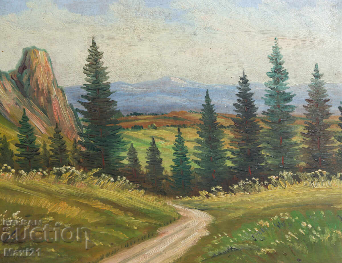 Landscape mountain path old painting oil paints - 7 Landscape mountain path old painting oil paints - 7