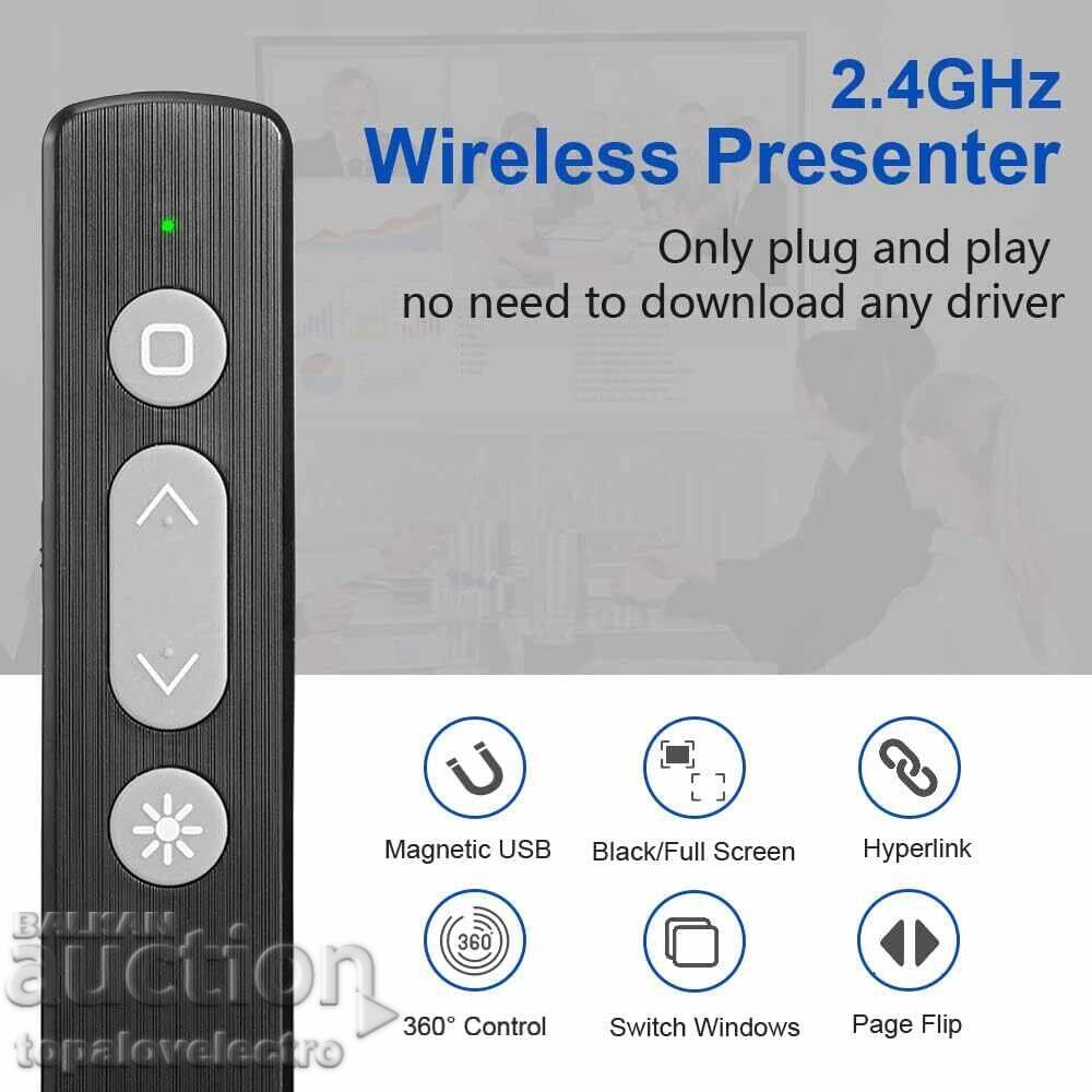 NEW! Wireless presenter with laser pointer, 100 m range with price 13.00 BGN | € 6.65