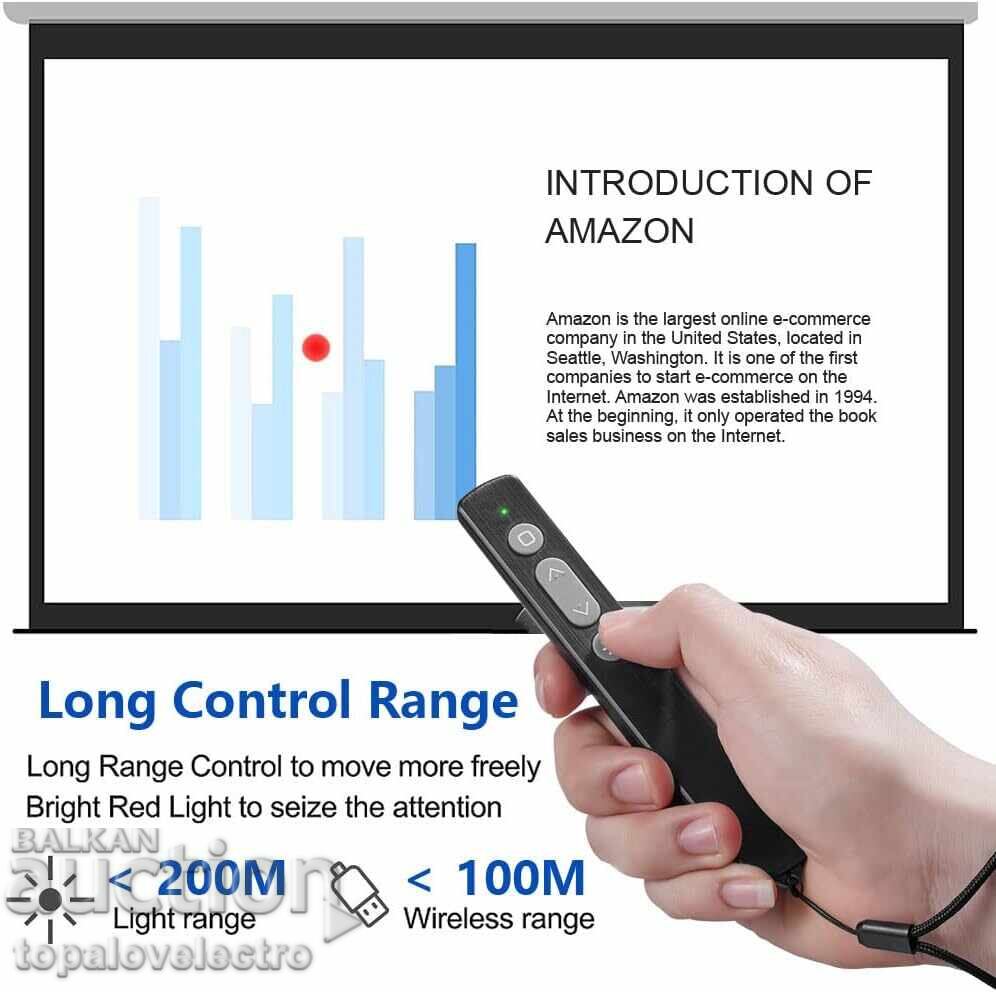 Auction  NEW! Wireless presenter with laser pointer, 100 m range