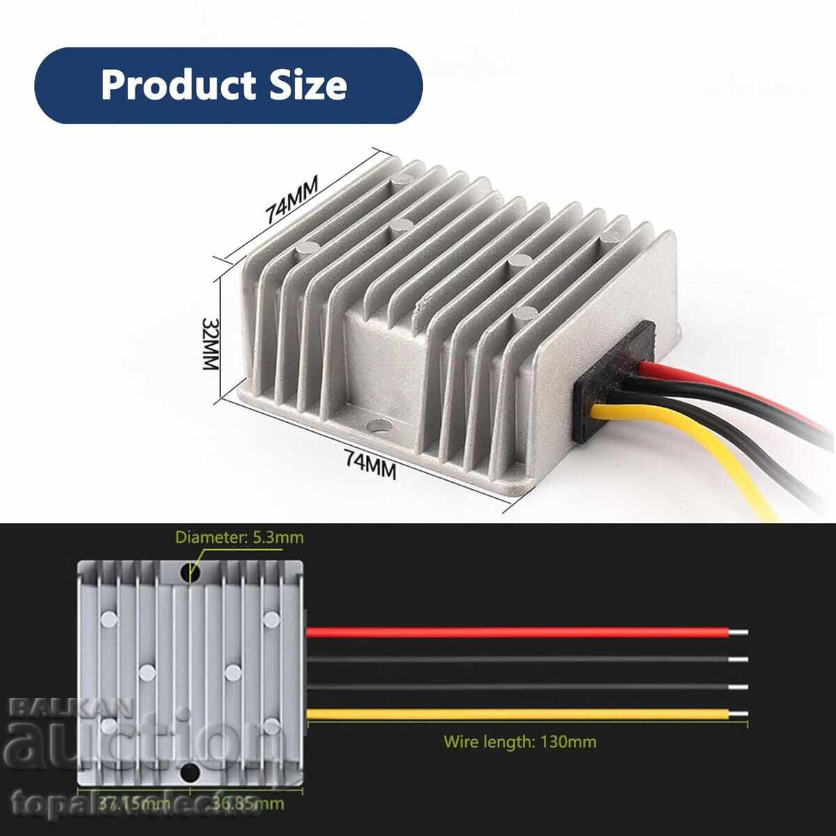 Παράδοση ΚΑΙΝΟΥΡΙΟ! DC 12V/24V σε 5V 30A 150W αδιάβροχος μετατροπέας