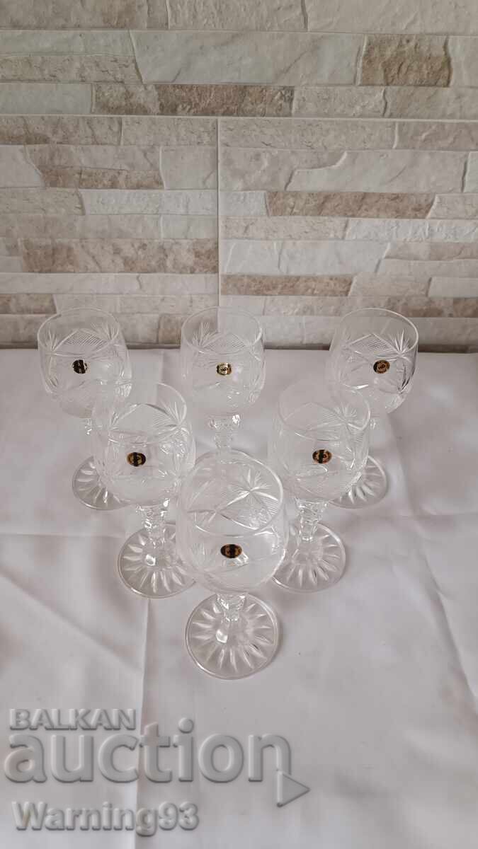 Δημοπρασία Σερβίτσιο για ρακή - κρύσταλλο μολύβδου - 6 τεμάχια - εργοστάσιο Κβαρτς