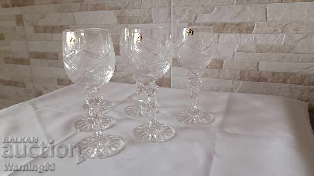 Παράδοση Σερβίτσιο για ρακή - κρύσταλλο μολύβδου - 6 τεμάχια - εργοστάσιο Κβαρτς