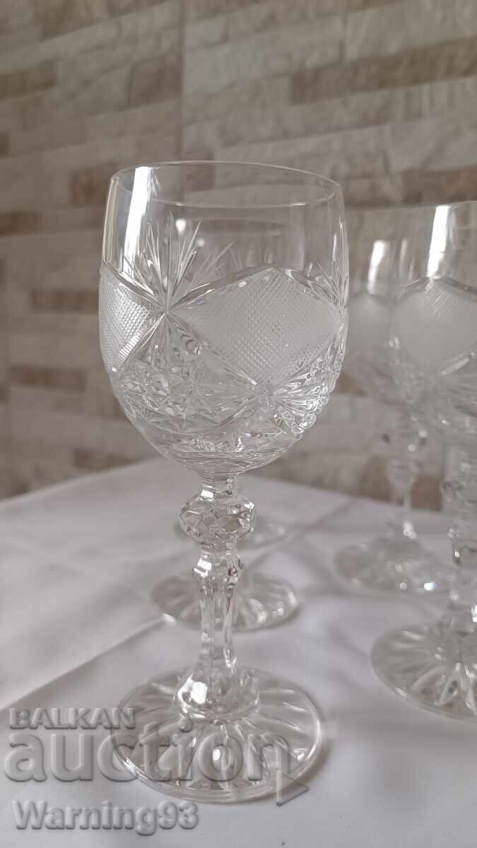 Set de pahare pentru vin alb - cristal de plumb - 6 bucăți - fabrica Kvarț - 5