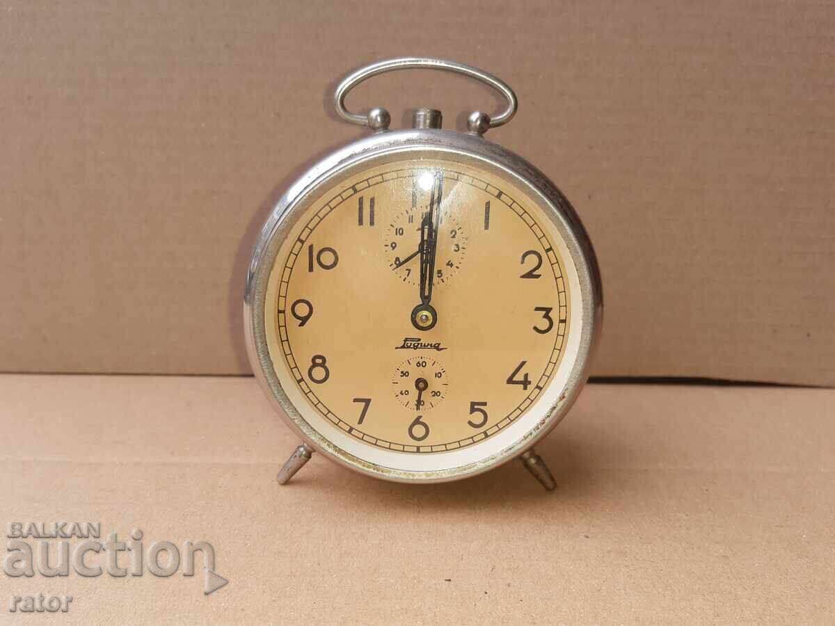 Σπάνιο ΒΟΥΛΓΑΡΙΚΟ ρολόι, ξυπνητήρι ΡΟΔΙΝΑ. Λειτουργεί