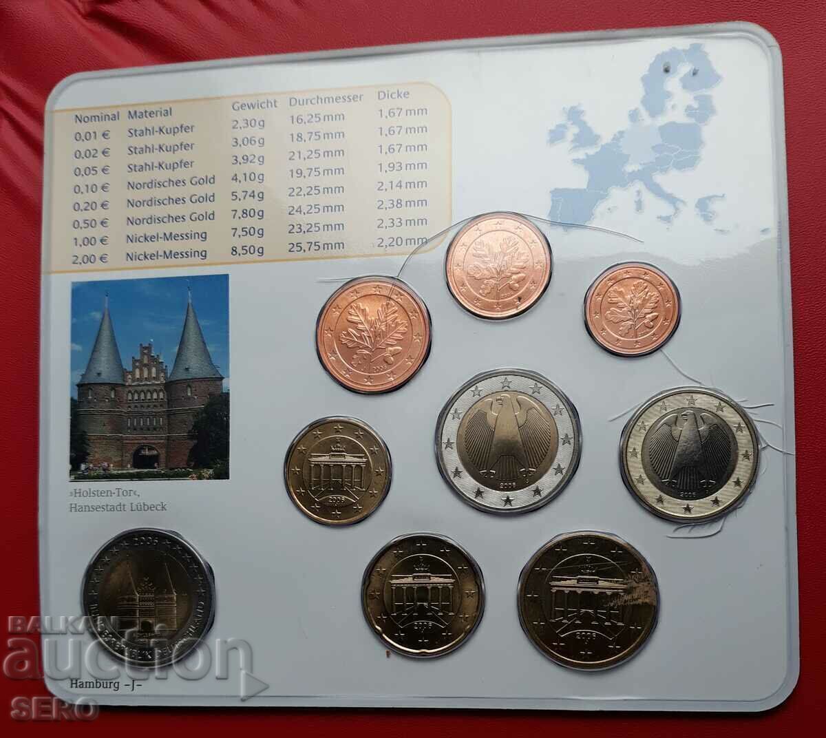 Германия СЕТ 2006 J-Хамбург от 9 монети/2х2 евро/ с цена 22.01 лв. | € 11.25