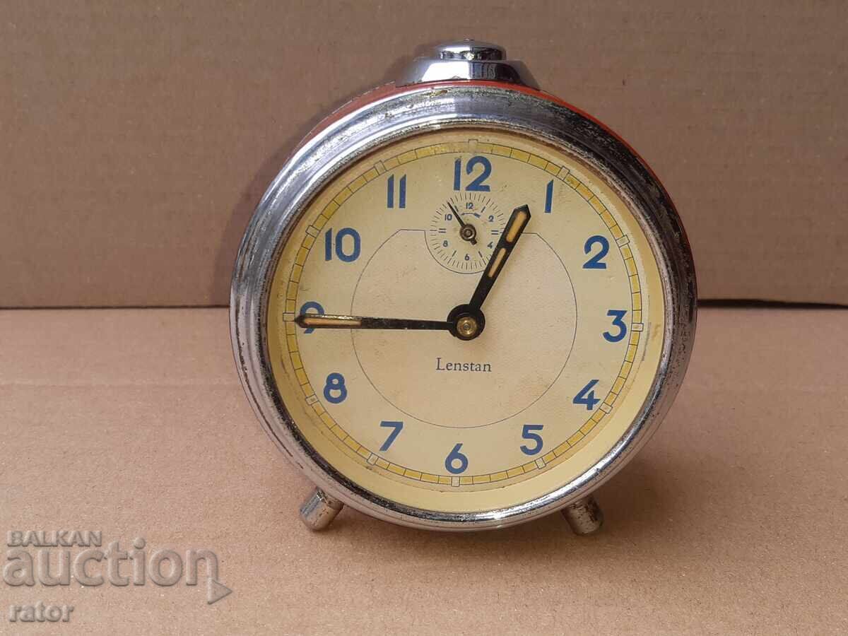 Стар рядък часовник , будилник LENSTAN . Работи Стар рядък часовник , будилник LENSTAN . Работи