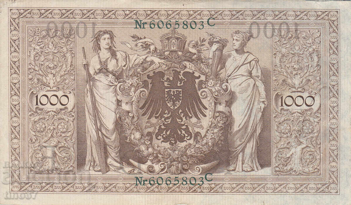Аукцион tino37- ГЕРМАНИЯ - 1000 МАРКИ /ЗЕЛЕН ПЕЧАТ/- 1910г- VF+