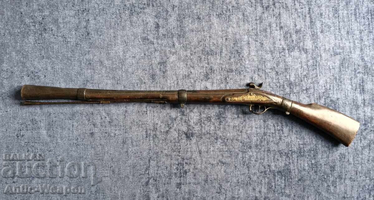 Auction Gun with folding stock. Trombone, Musket around 1830-1850 Auction Gun with folding stock. Trombone, Musket around 1830-1850