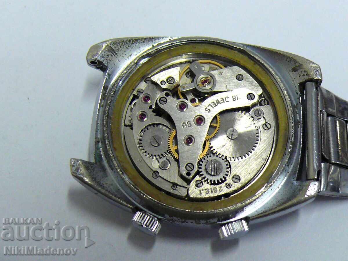 Ceas de mână bărbătesc Sovietic Poljot Zvoncev, funcțional - 7