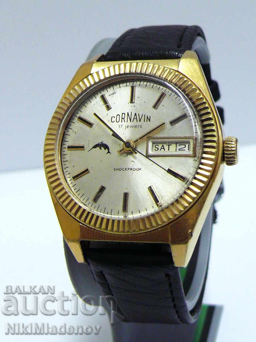 Soviet CORNAVIN/ ROCKET Gold-Plated Men's Wristwatch, BZC! Soviet CORNAVIN/ ROCKET Gold-Plated Men's Wristwatch, BZC!