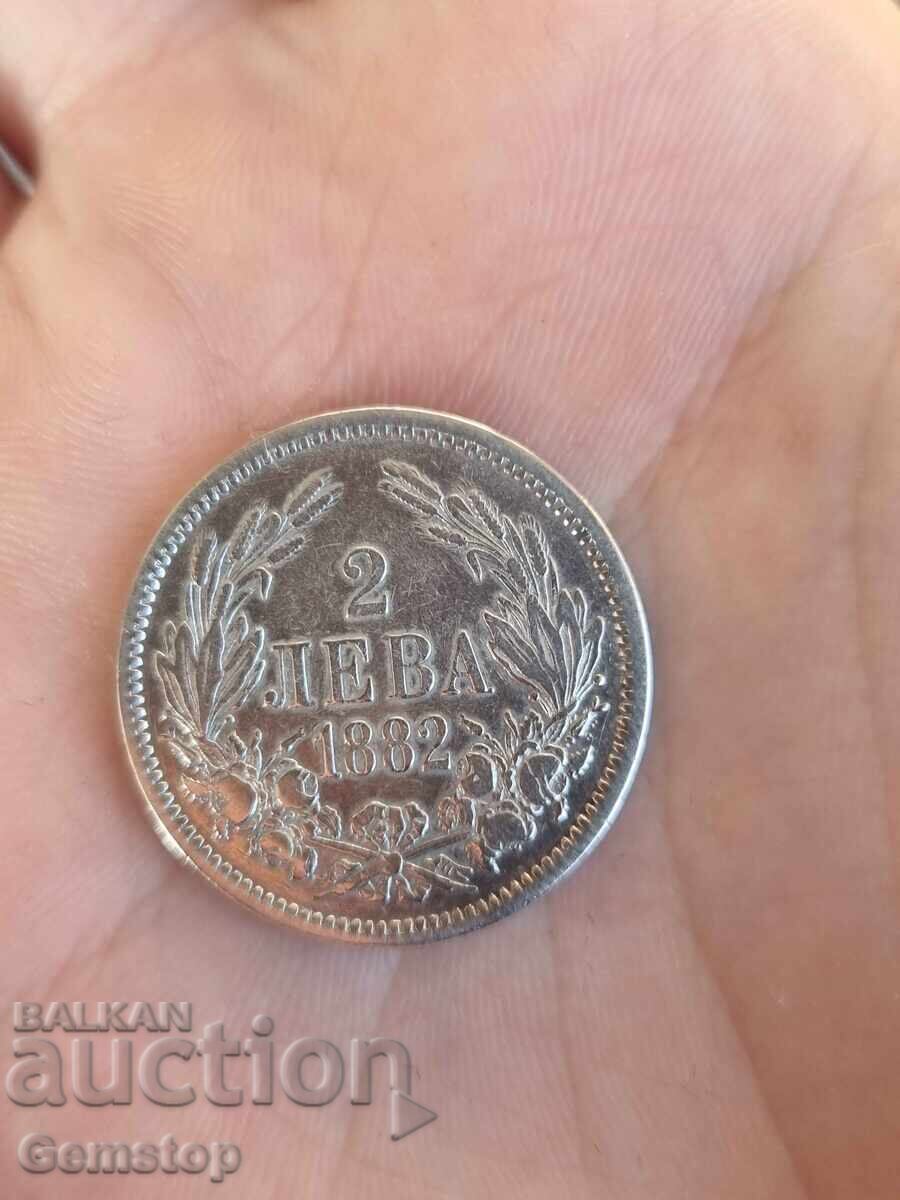 BZTs! Two Leva Silver Principality of Bulgaria 1882 from 1st! BZTs! Two Leva Silver Principality of Bulgaria 1882 from 1st!