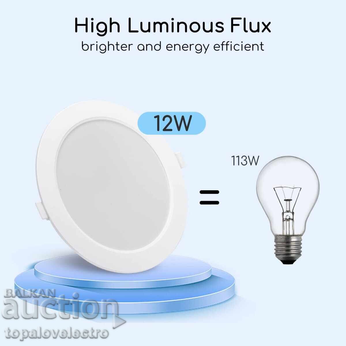 НОВИ! LED лунички 12W, 1350 лумена, 145-155 мм, 2 бр/к-кт с цена 7.00 лв. | € 3.58