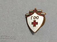 Insigna cu șurub Gata Apărare Sanitară Crucea Roșie
