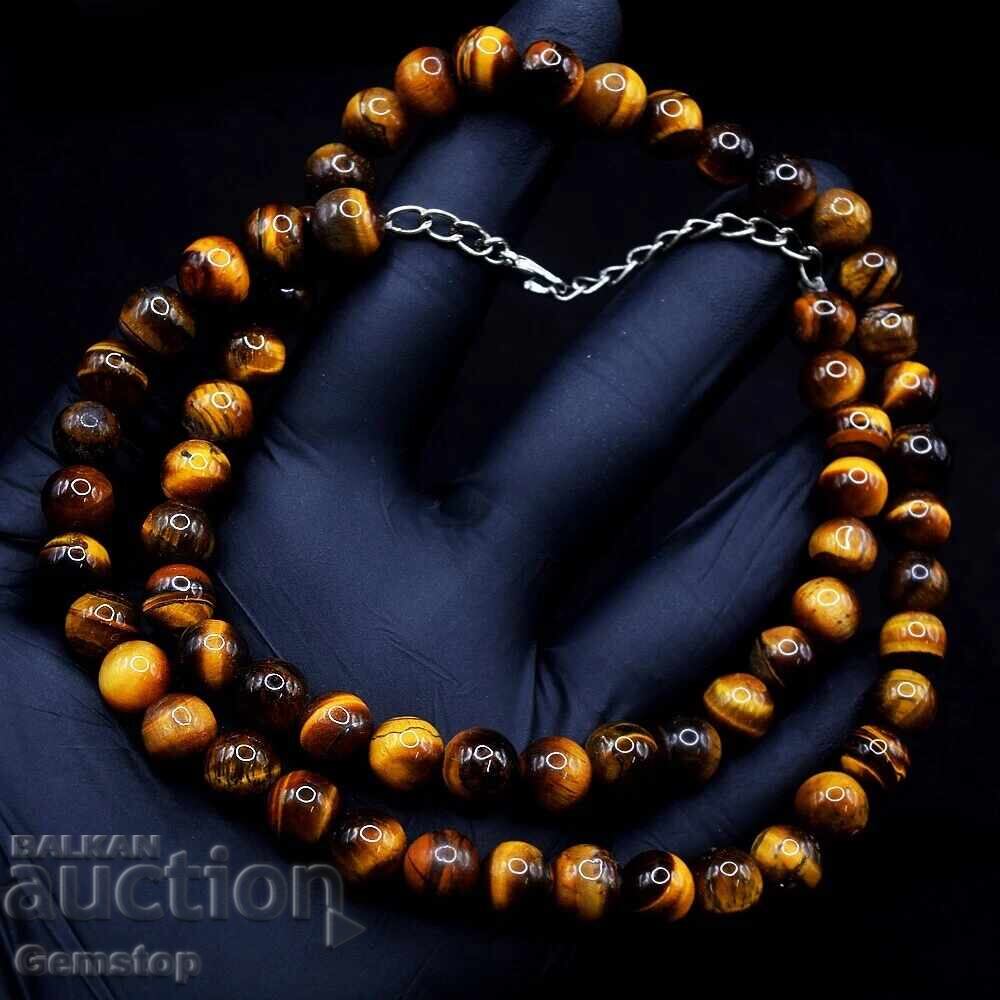 Δημοπρασία ΒΖΚ! 274 κολιέ από φυσικό λίθο μάτι τίγρης από 1st!