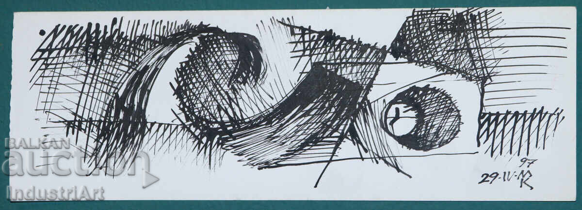 Contemporary Art Ink Abstract Composition with price 100.00 BGN | € 51.13