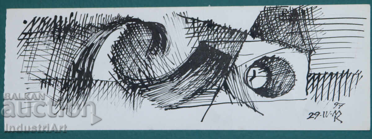 Delivery of Contemporary Art Ink Abstract Composition