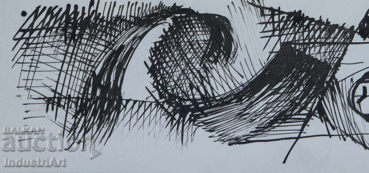 Contemporary Art Ink Abstract Composition - 5