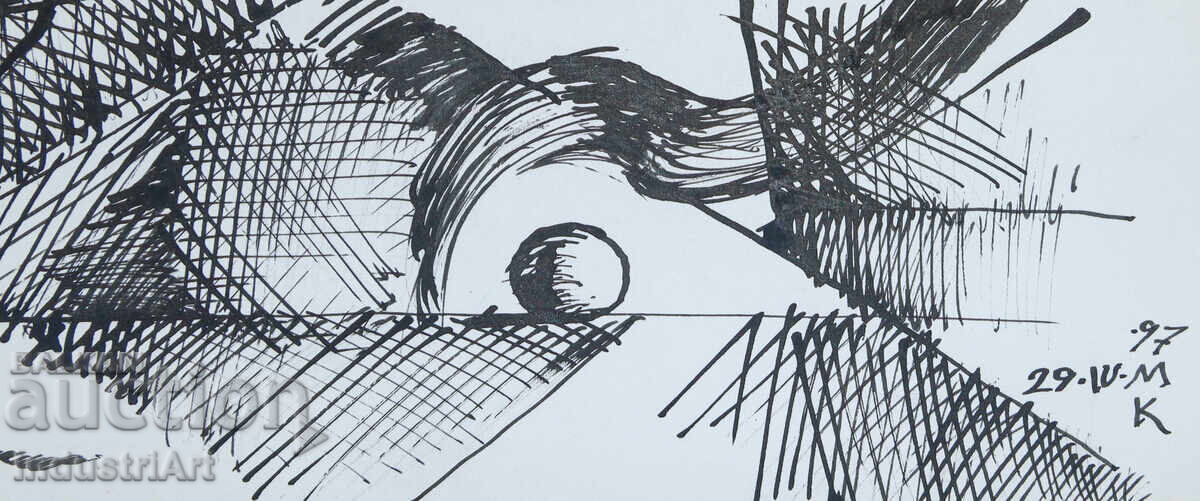 Artă modernă tuș compoziție abstractă - 5 Artă modernă tuș compoziție abstractă - 5