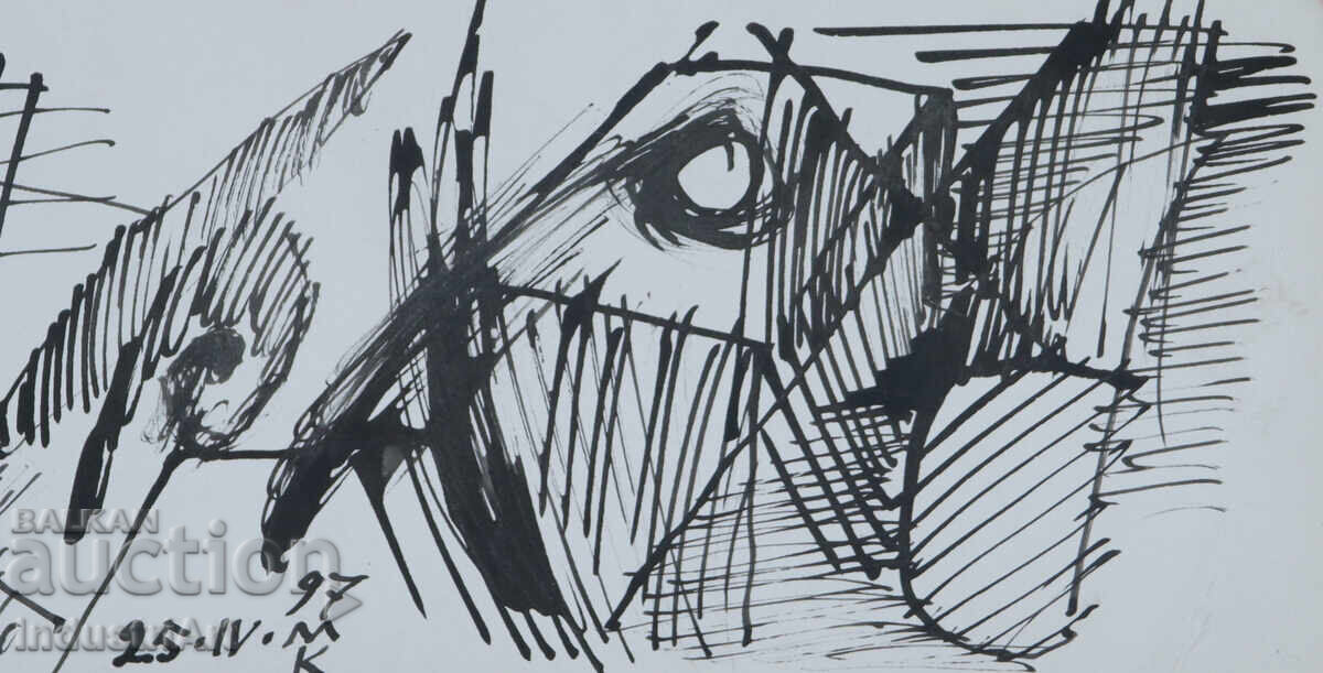 Модерно изкуство туш абстрактна композиция - 5