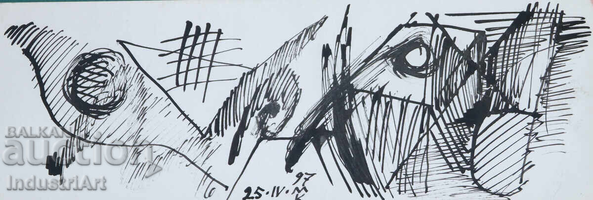 Модерно изкуство туш абстрактна композиция