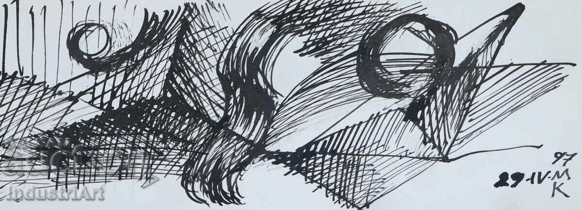 Modern art ink abstract composition with price 100.00 BGN | € 51.13